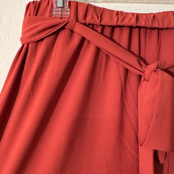 SHEIN Curve Paperbag Waist Wide-Leg Pants | Tie Belt | Size 1XL - Picture 2 of 4